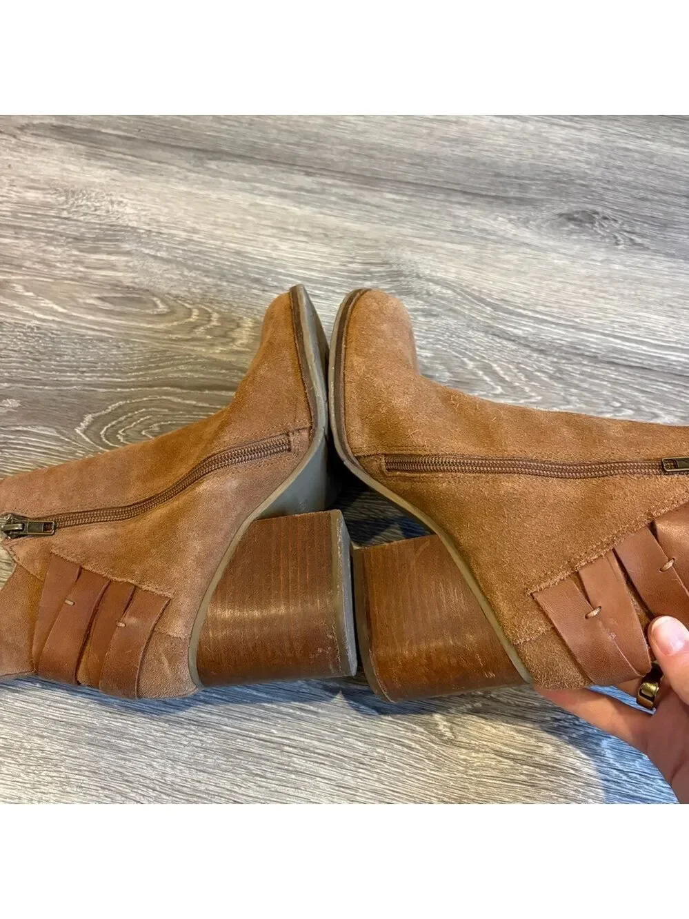 Mia Genessa Women's Suede Ankle Booties in Brown Size 7